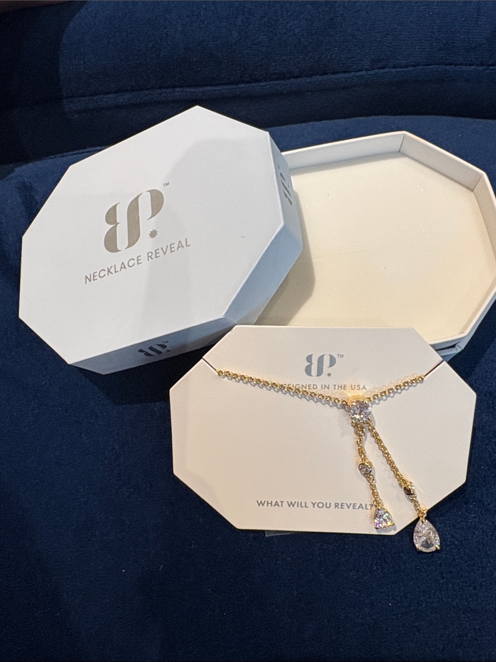Necklace Reveal Gold Teardrop Y Lariat Necklace